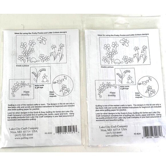 Vintage Craft Kit Beginner Quilling Paper Filigree Petty Point Pretty Posies and - Picture 4 of 10